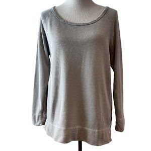 James Perse Womens Gray Vintage French Terry Boat Neck L/S Sweatshirt Top 3 (L)